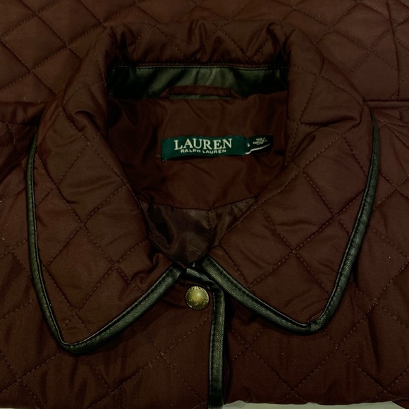 Lauren Ralph Lauren quilted coat with faux leather - Picture 2 of 8